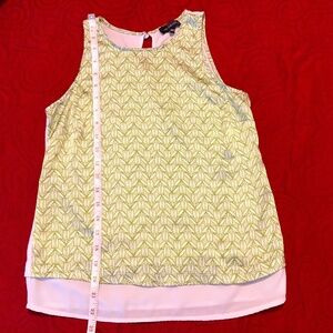 THE LIMITED Green and White Sleeveless Top  Size XS